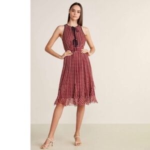 Joie Oxblood Burgundy Silk Chiffon Sleeveless Flounce Rolanda Dress Nwt 4